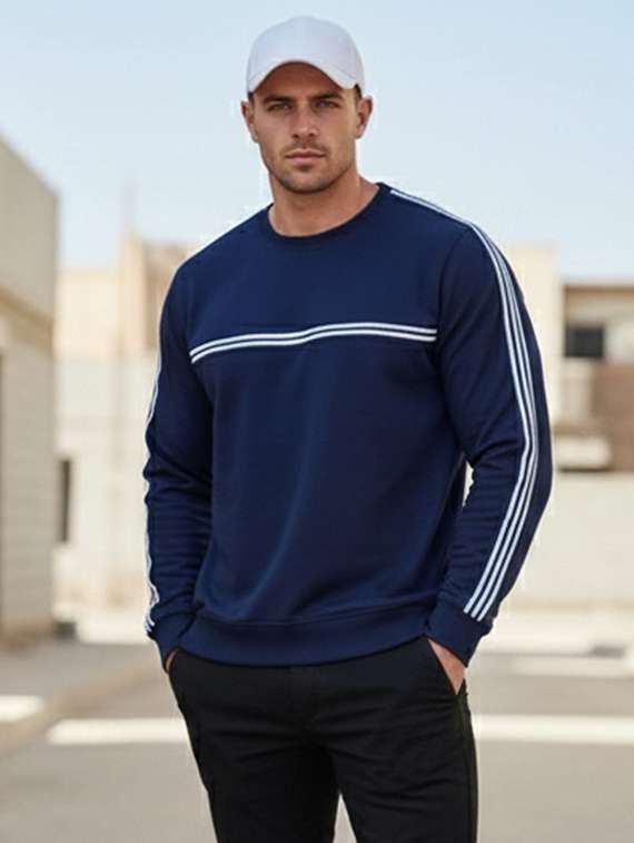 men taped long sleeve regular fit sweatshirt