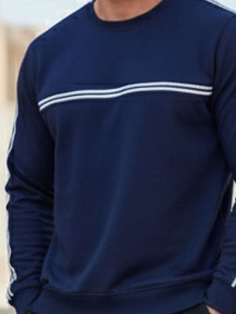 men taped long sleeve regular fit sweatshirt - 22101714 -  Standard Image - 3