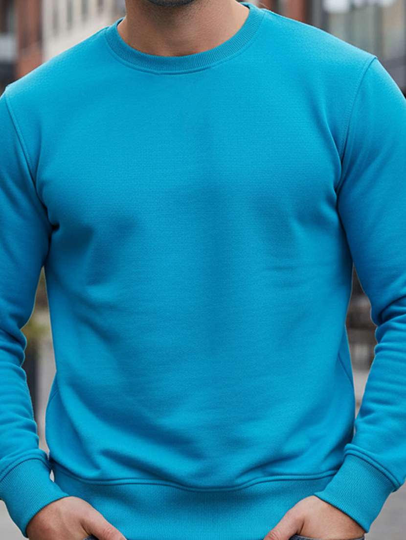 men solid long sleeve regular fit sweatshirt - 22101726 -  Standard Image - 3