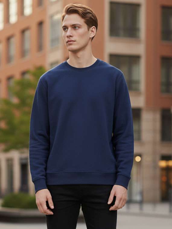 men solid long sleeve regular fit sweatshirt
