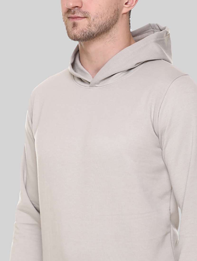 men solid long sleeve regular fit hooded sweatshirt - 22101738 -  Standard Image - 3