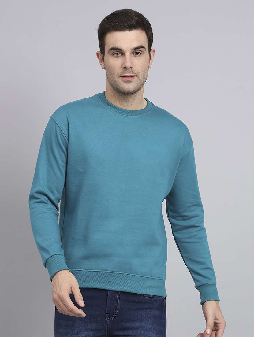 men solid long sleeve regular fit sweatshirt