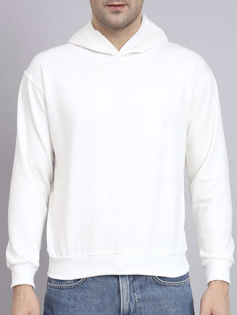 men solid long sleeve regular fit hooded sweatshirt - 22101754 -  Standard Image - 3