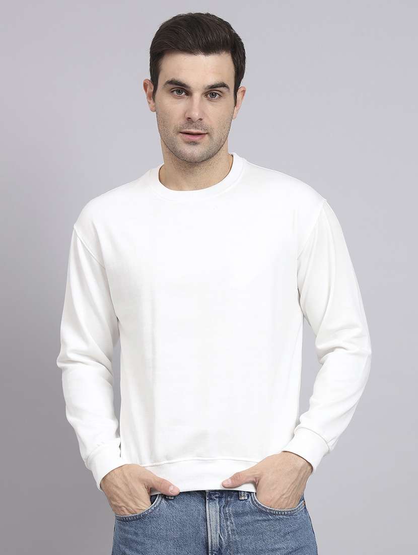 men solid long sleeve regular fit sweatshirt
