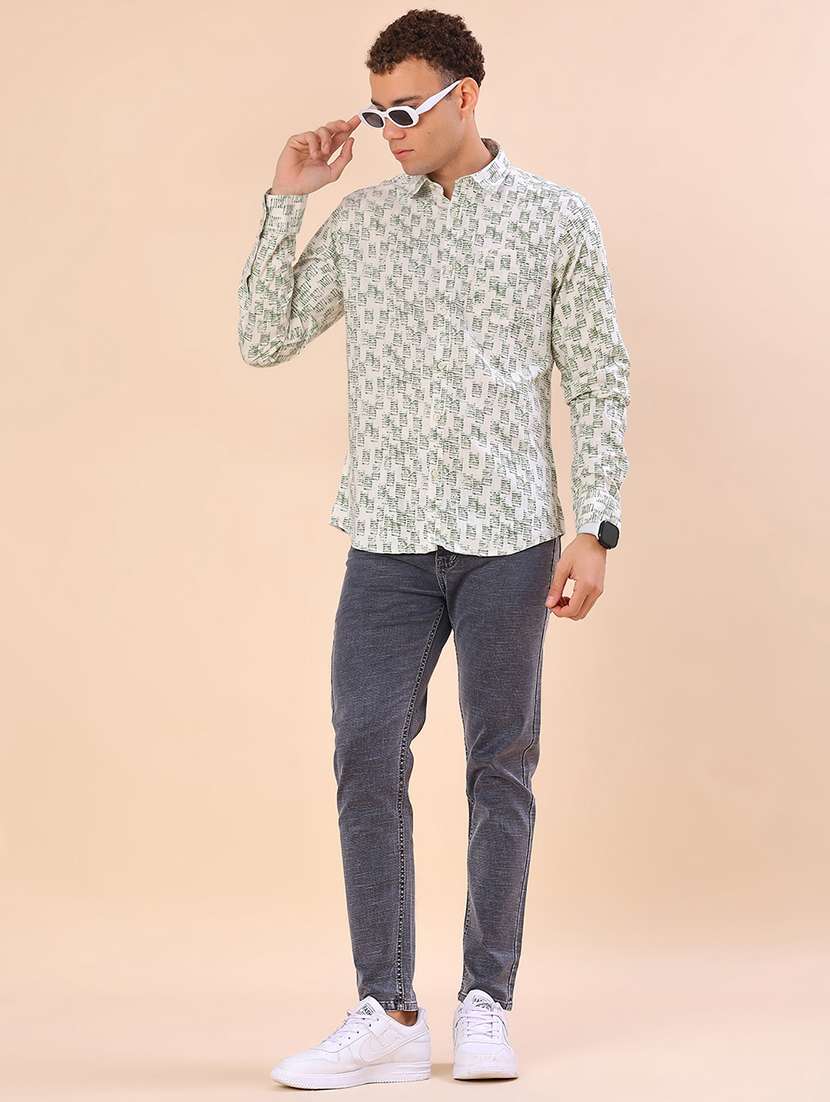 men printed long sleeve regular fit casual shirt - 22101758 -  Standard Image - 5