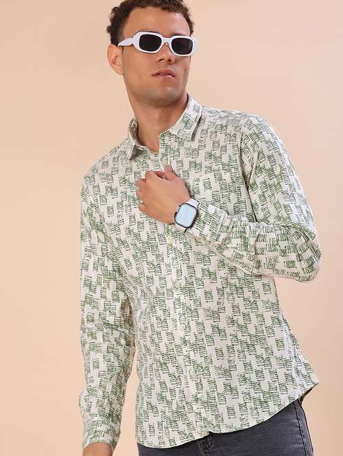 men printed long sleeve regular fit casual shirt - 22101761 -  Standard Image - 0
