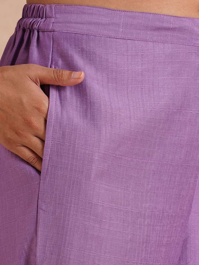 women embroidered three quarter sleeve kurta pant set - 22101767 -  Standard Image - 5