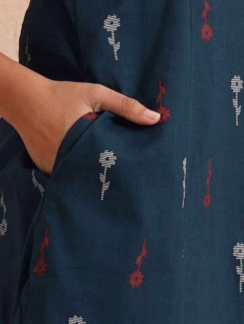 women self design three quarter sleeve a-line kurta - 22101772 -  Standard Image - 5