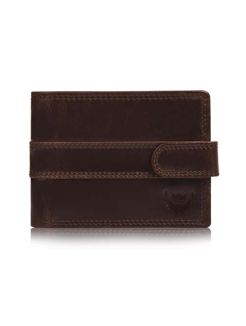 men's brown leather wallet with button closure - 22101782 -  Standard Image - 0