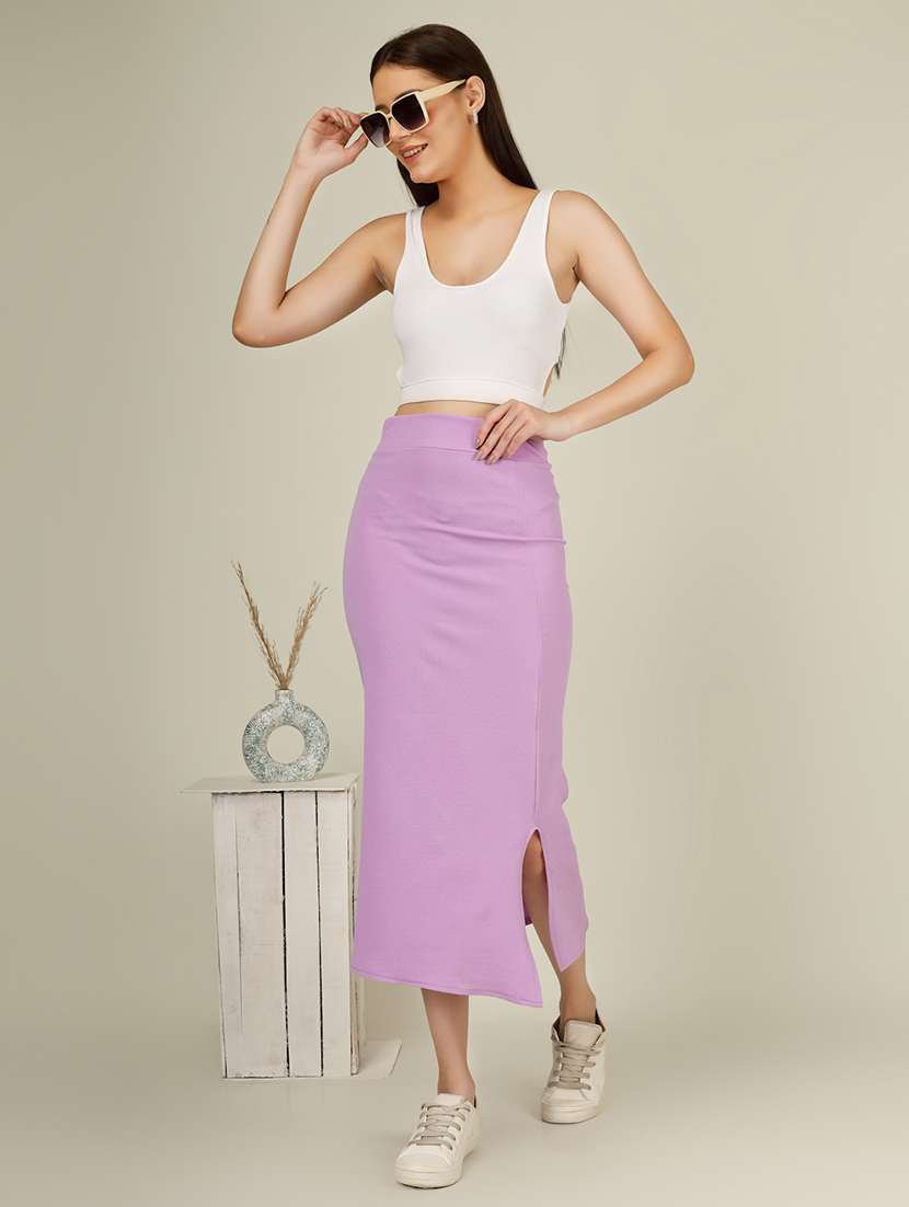 women solid high rise pencil skirt - 22101837 -  Standard Image - 3