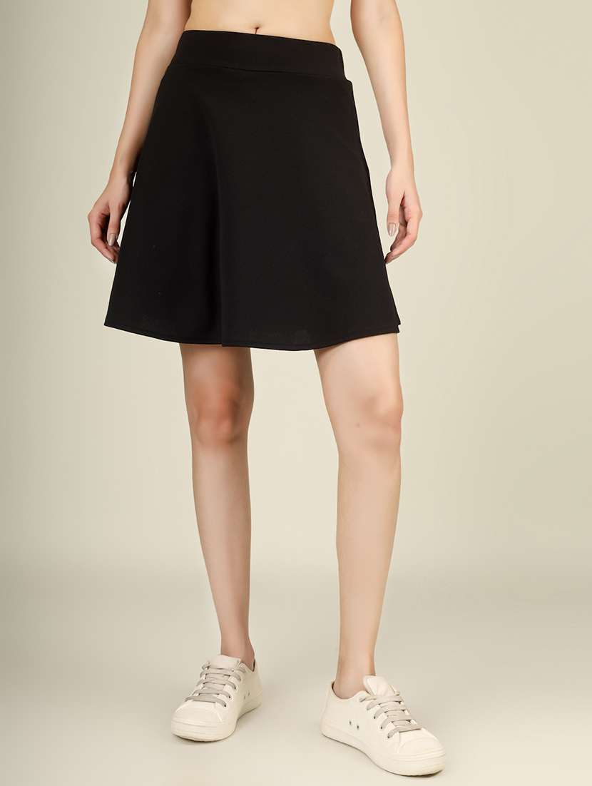 women solid high rise flared skirt - 22101839 - Zoom Image - 0