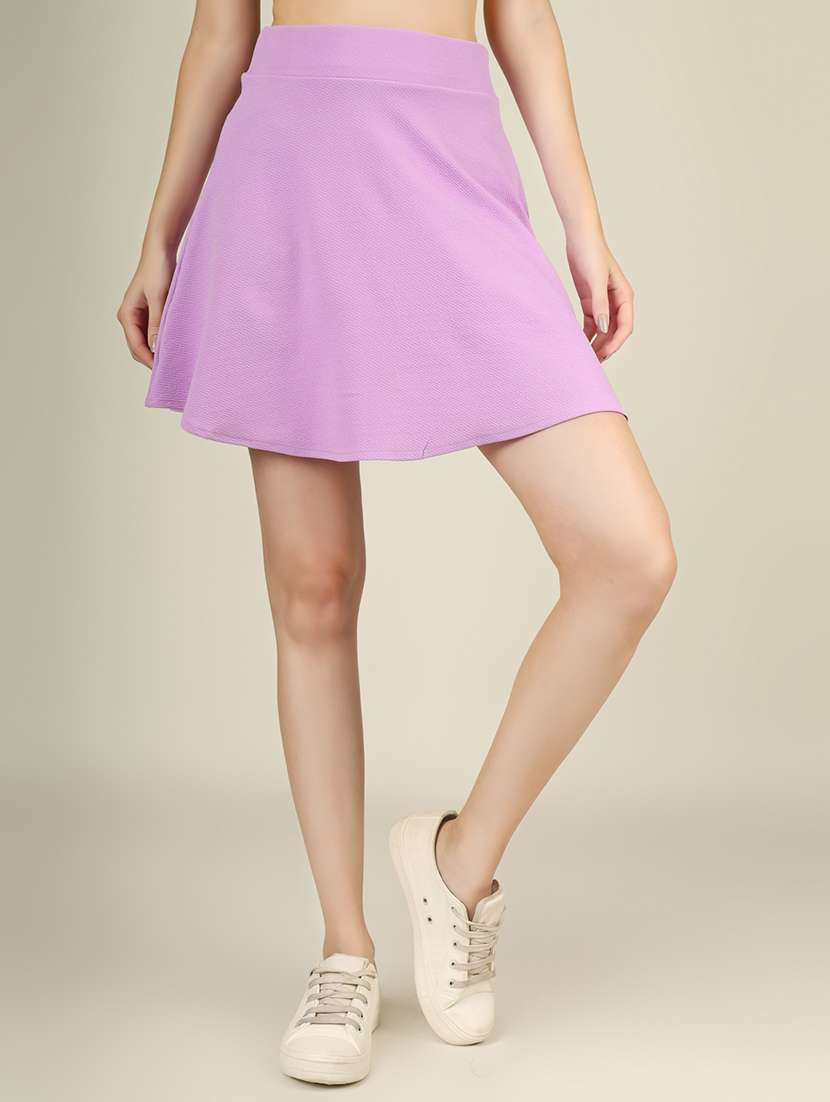 women solid high rise flared skirt - 22101841 - Zoom Image - 0