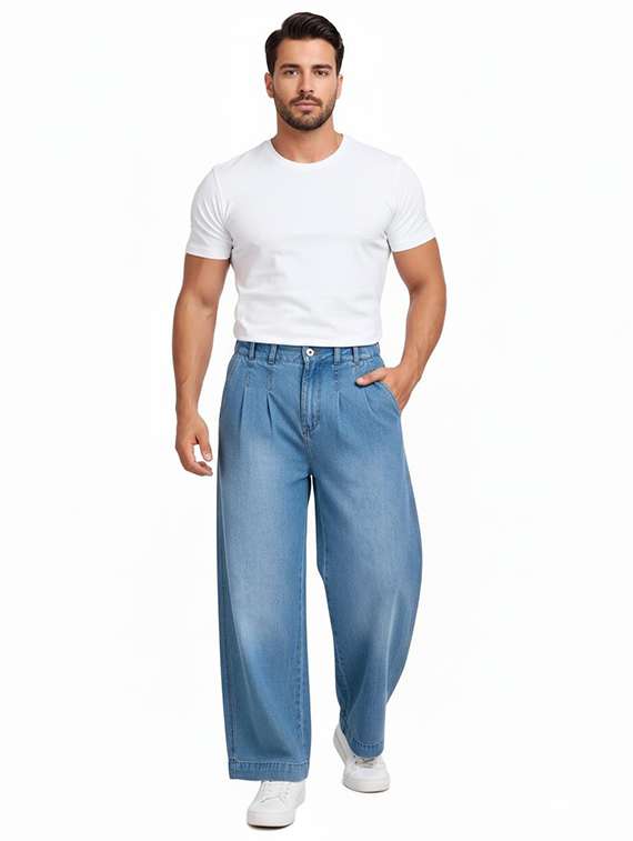 men solid mid rise baggy jean - 22101910 - Standard Image - 3