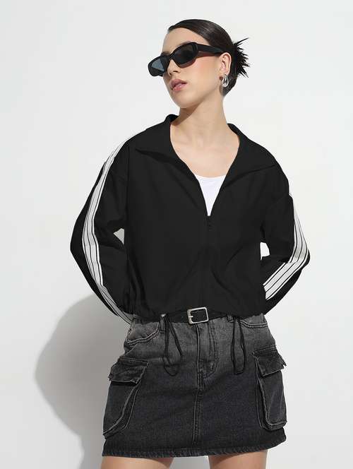 black nylon regular jacket - 22101912 -  Standard Image - 0