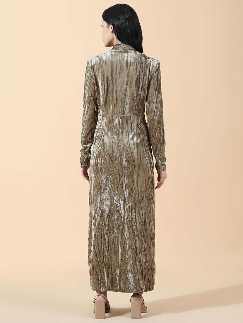 women solid puff sleeve sheath dress - 22101919 -  Standard Image - 3