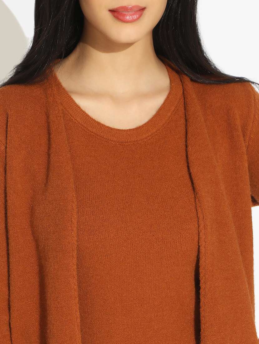 women solid tank top with shrug top - 22101931 - Standard Image - 5