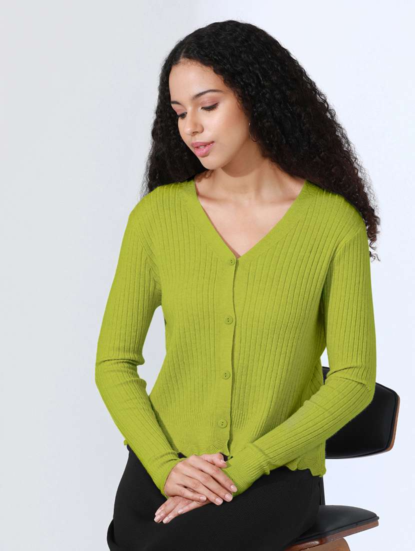 women solid long sleeve cardigan