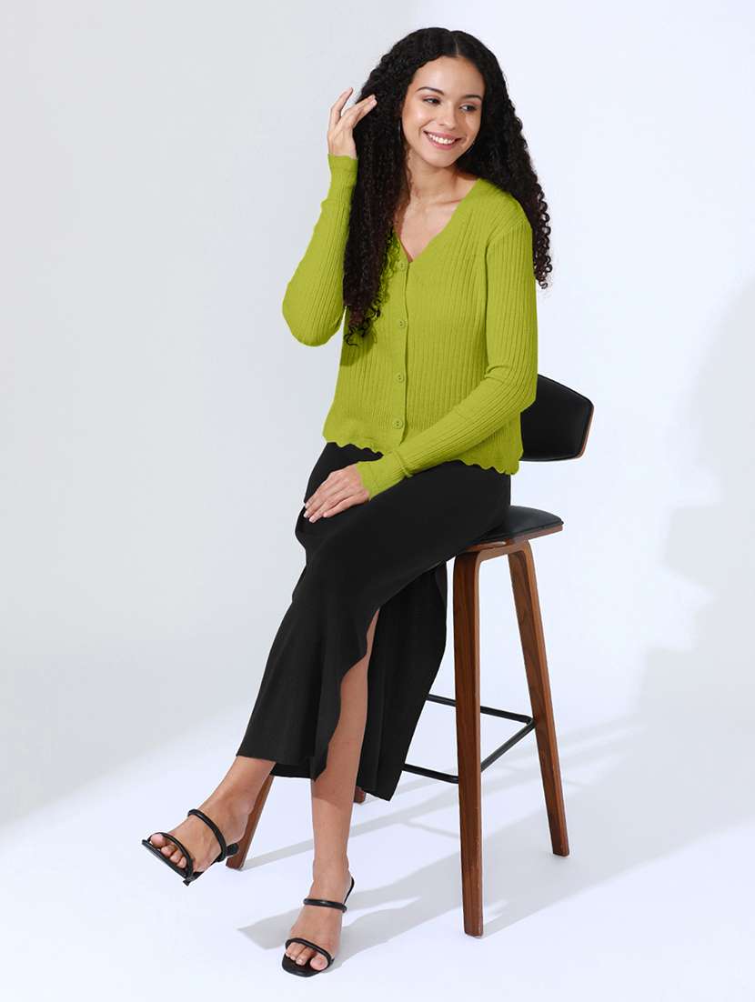 women solid long sleeve cardigan - 22101951 -  Standard Image - 5