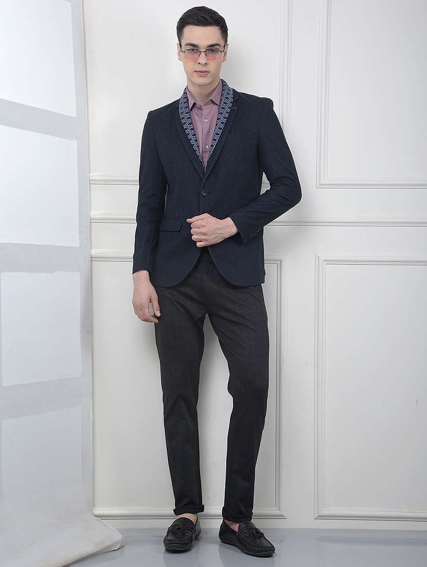 men lapel collar single breasted casual blazer - 22101958 -  Standard Image - 5