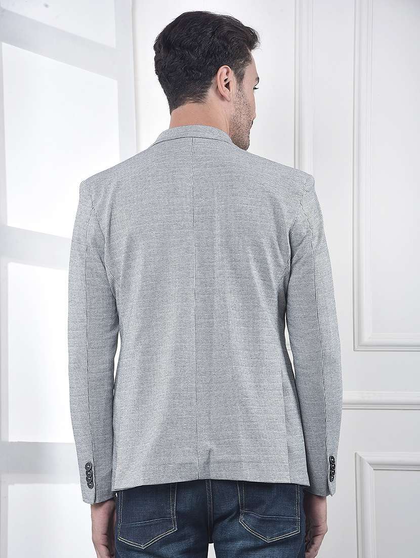 men lapel collar single breasted casual blazer - 22101960 -  Standard Image - 3