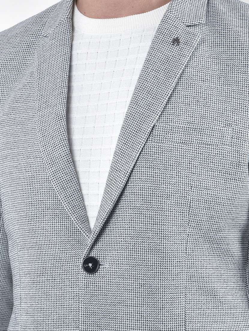 men lapel collar single breasted casual blazer - 22101960 -  Standard Image - 5