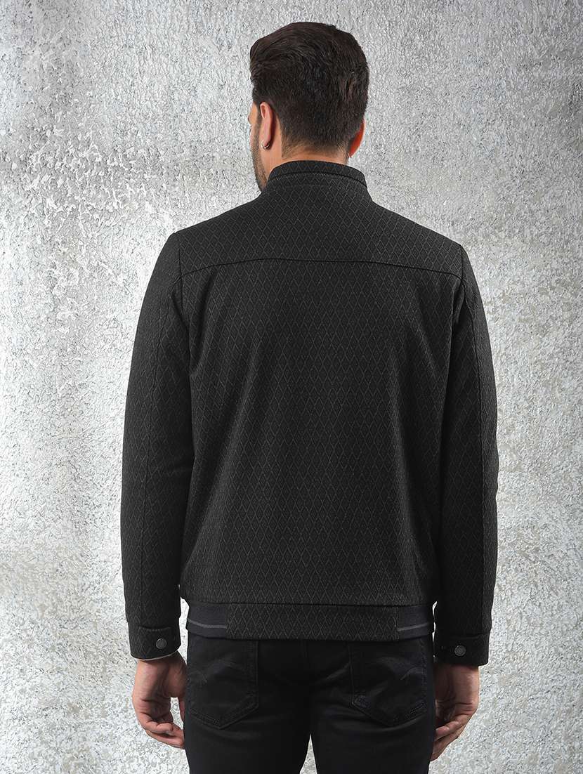 men self design long sleeve casual jacket - 22101976 -  Standard Image - 3