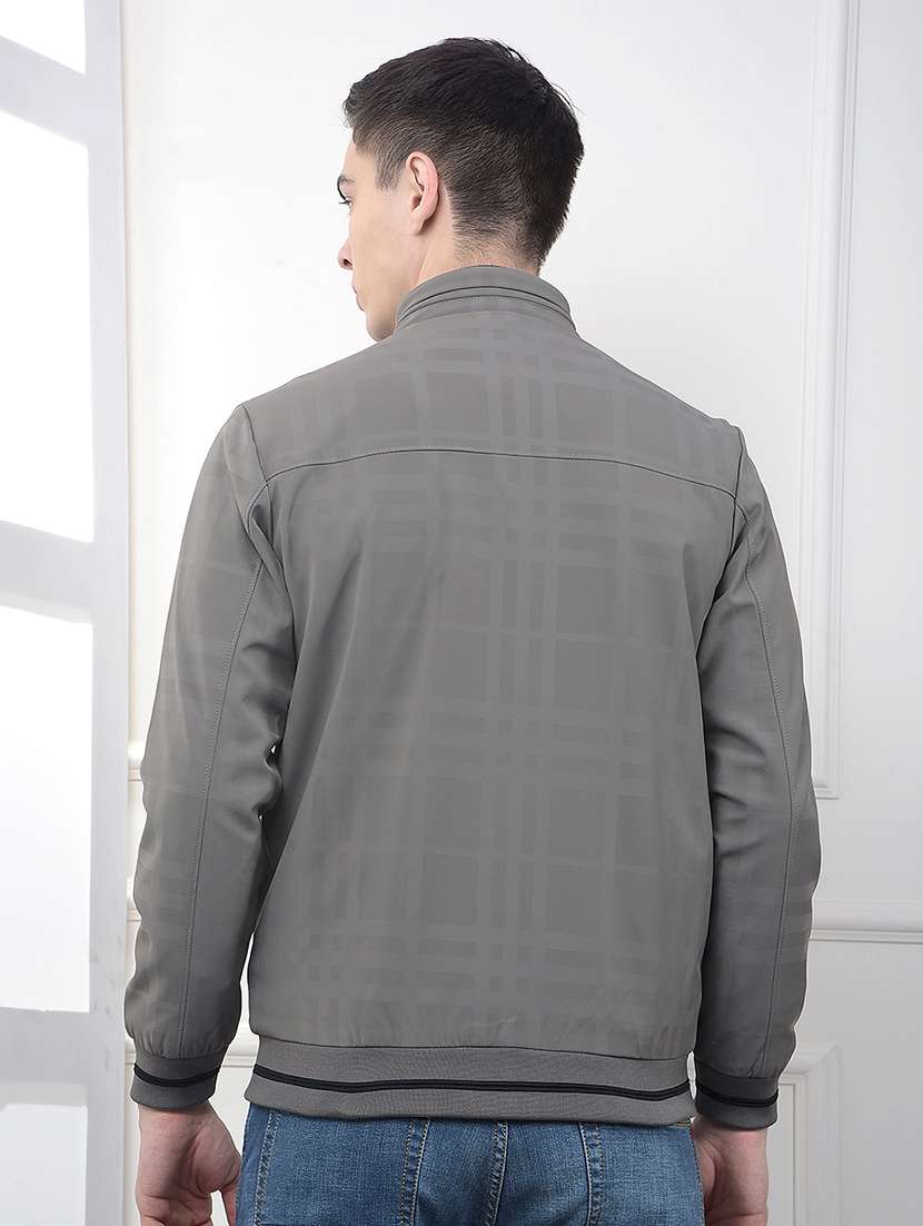 men checkered long sleeve puffer jacket - 22101990 -  Standard Image - 3