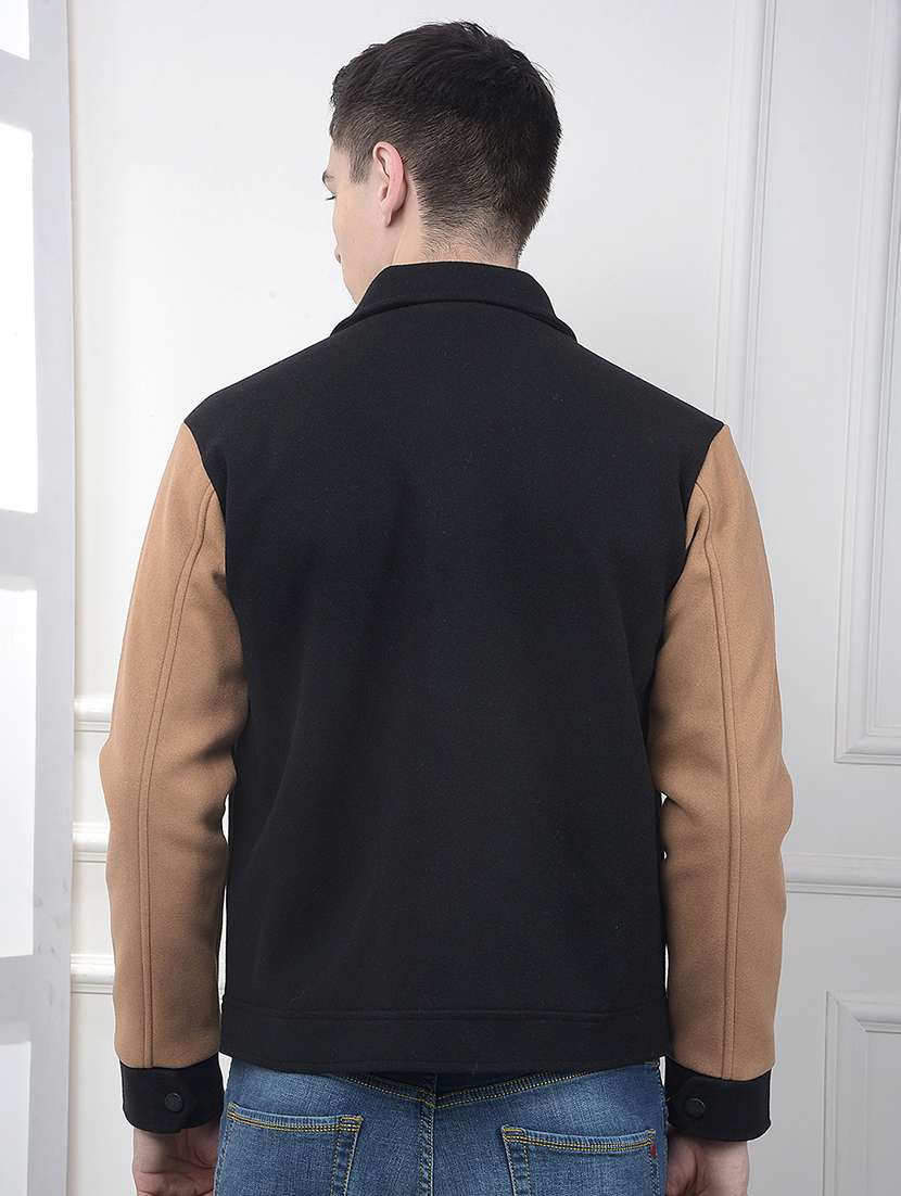 men color block long sleeve regular fit shacket - 22102006 -  Standard Image - 3