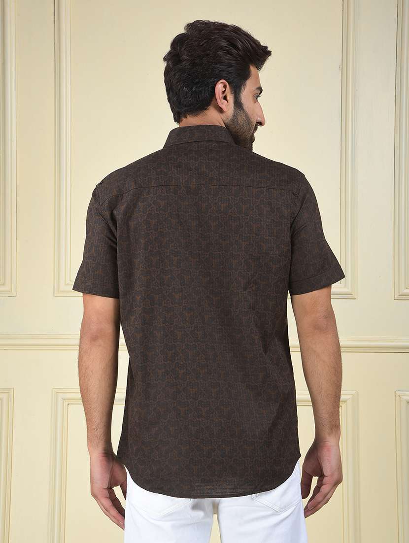 men paisley short sleeve slim fit casual shirt - 22102020 -  Standard Image - 3