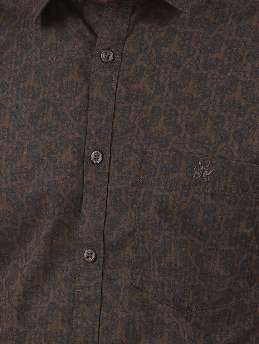 men paisley short sleeve slim fit casual shirt - 22102020 -  Standard Image - 5