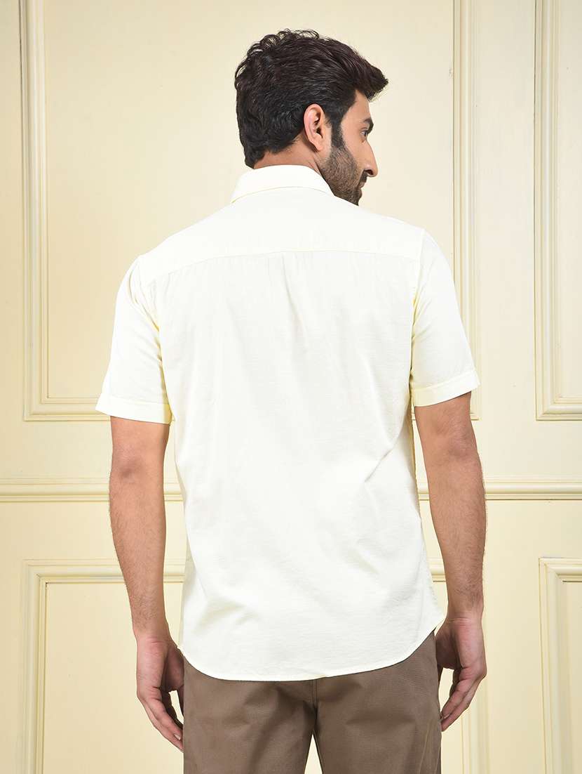 men solid short sleeve slim fit casual shirt - 22102024 -  Standard Image - 3