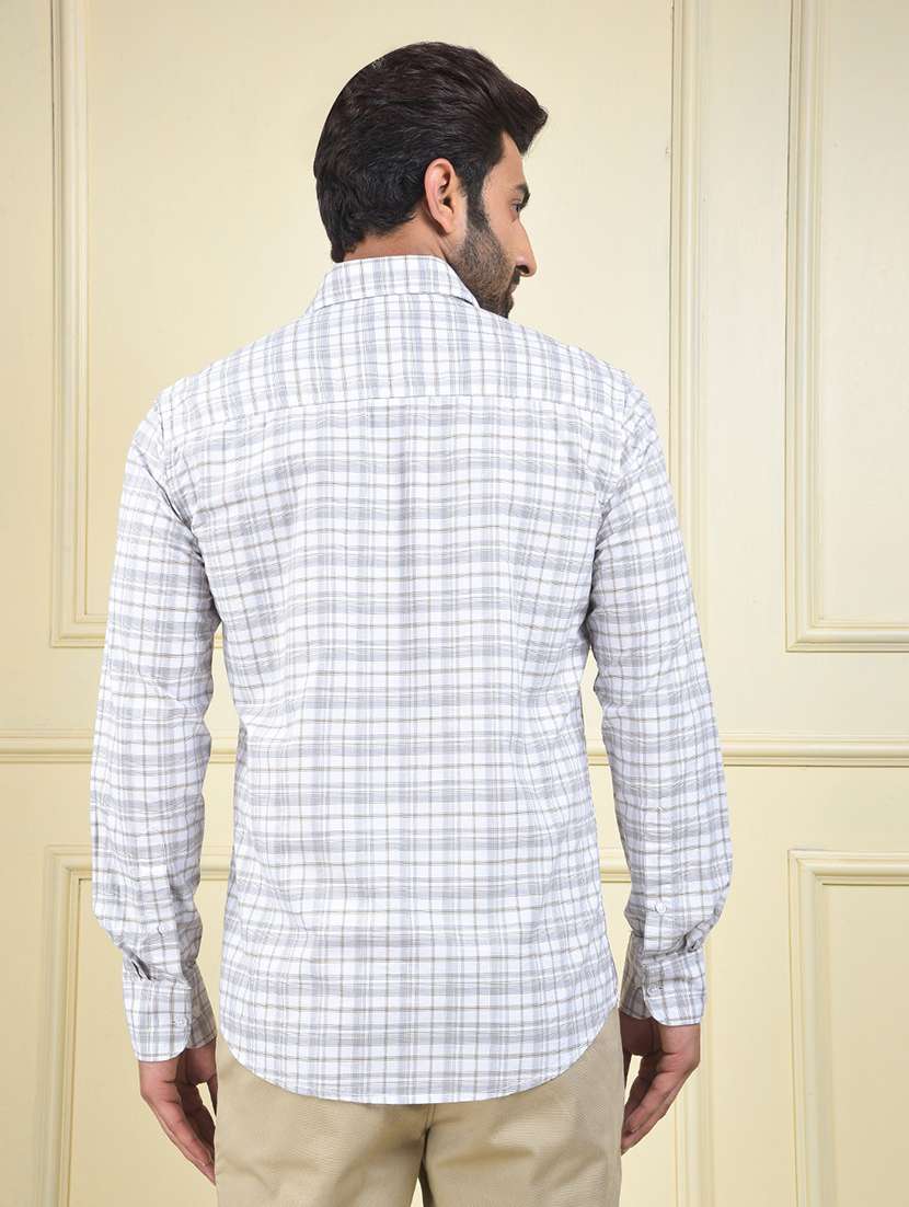 men checkered long sleeve regular fit casual shirt - 22102035 -  Standard Image - 3