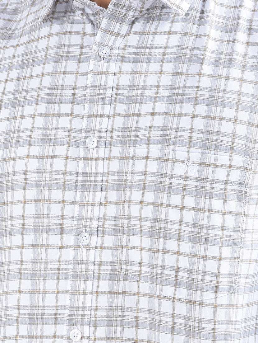 men checkered long sleeve regular fit casual shirt - 22102035 -  Standard Image - 5