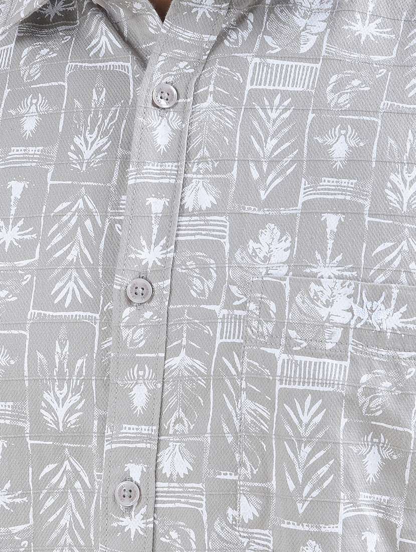men printed long sleeve regular fit casual shirt - 22102038 - Standard Image - 5