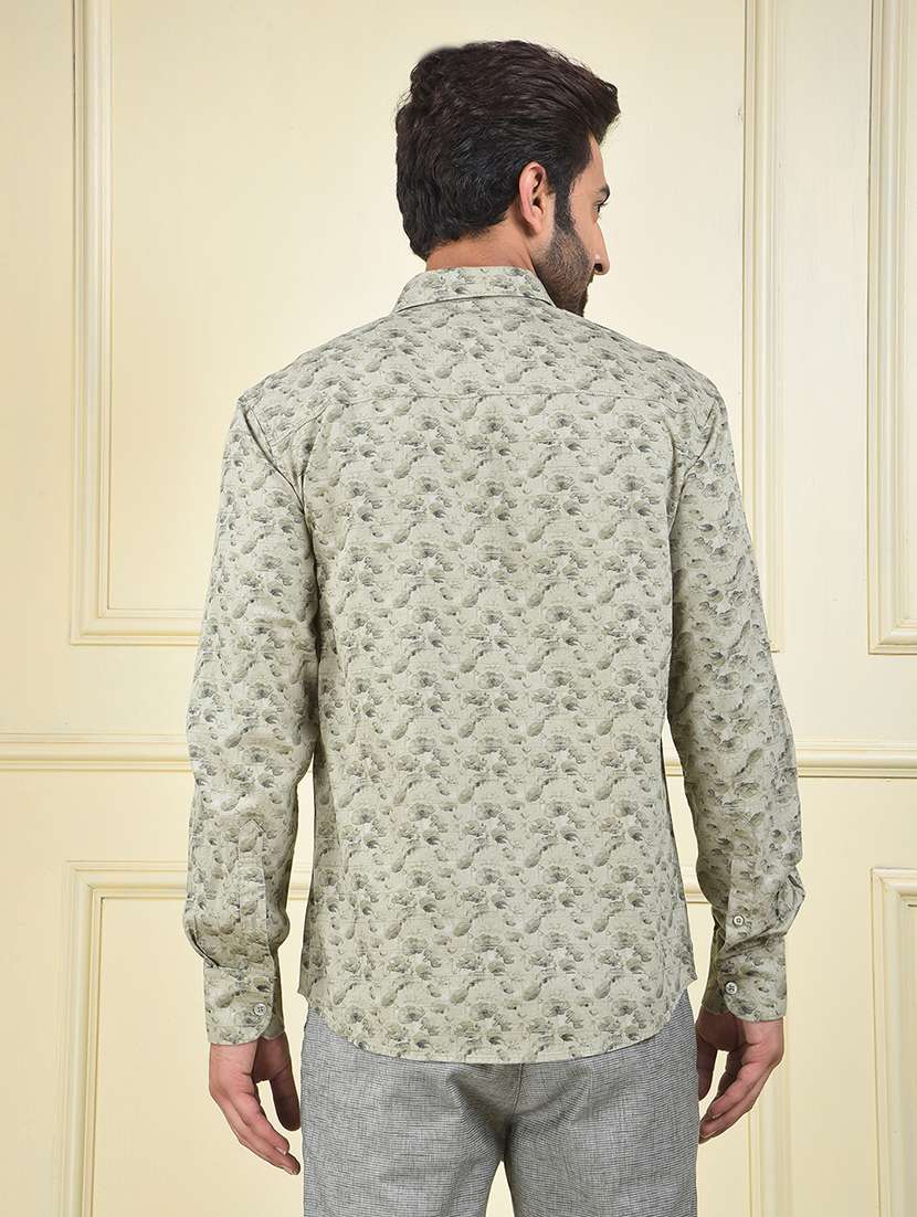 men floral printed long sleeve regular fit casual shirt - 22102040 -  Standard Image - 3