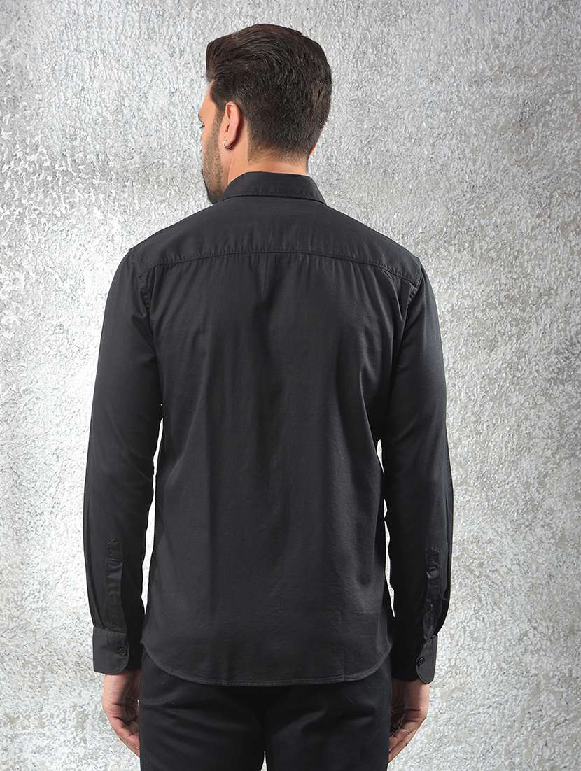 men solid long sleeve regular fit casual shirt - 22102055 - Standard Image - 3