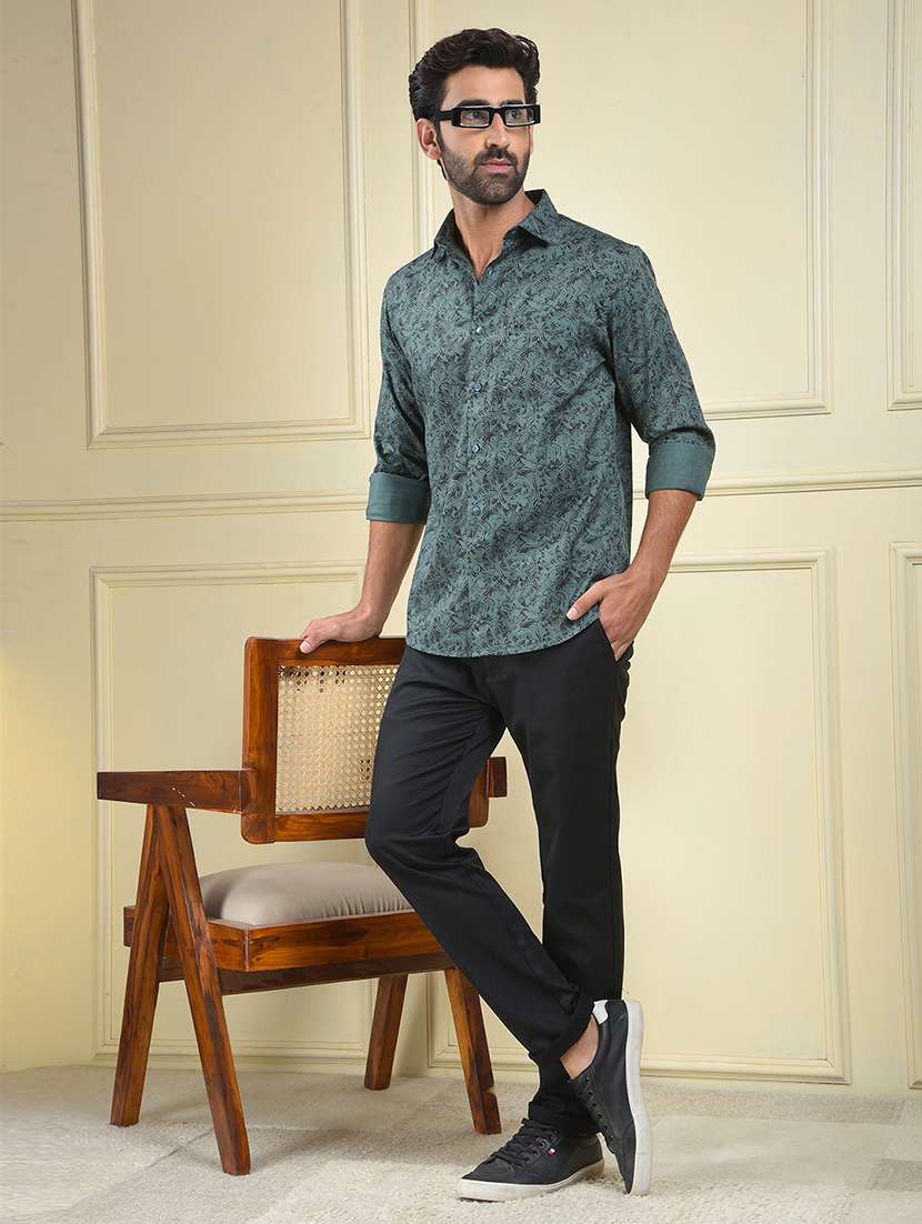 men printed long sleeve regular fit casual shirt - 22102066 -  Standard Image - 5