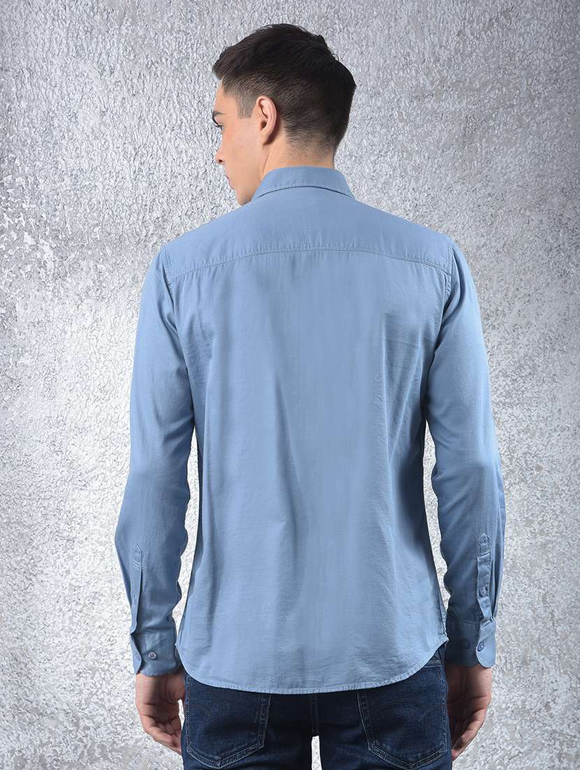 men solid long sleeve regular fit casual shirt - 22102069 -  Standard Image - 3