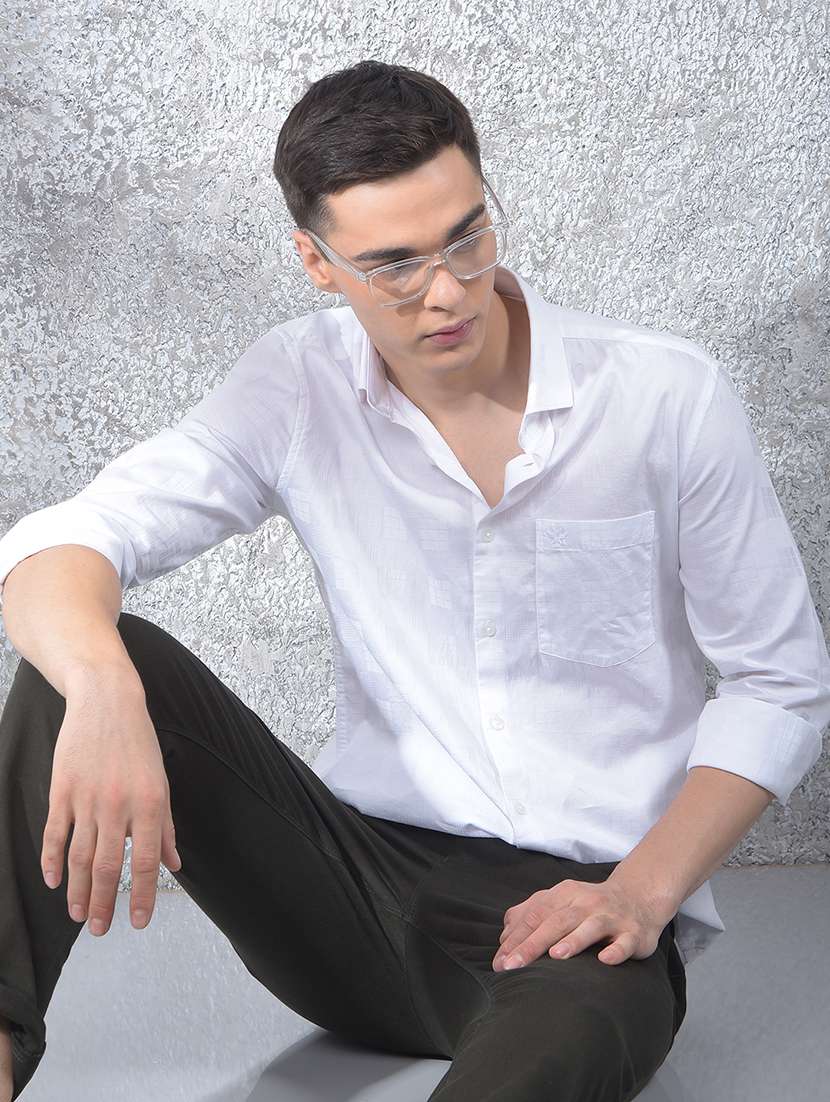 men solid long sleeve regular fit casual shirt - 22102076 - Zoom Image - 0