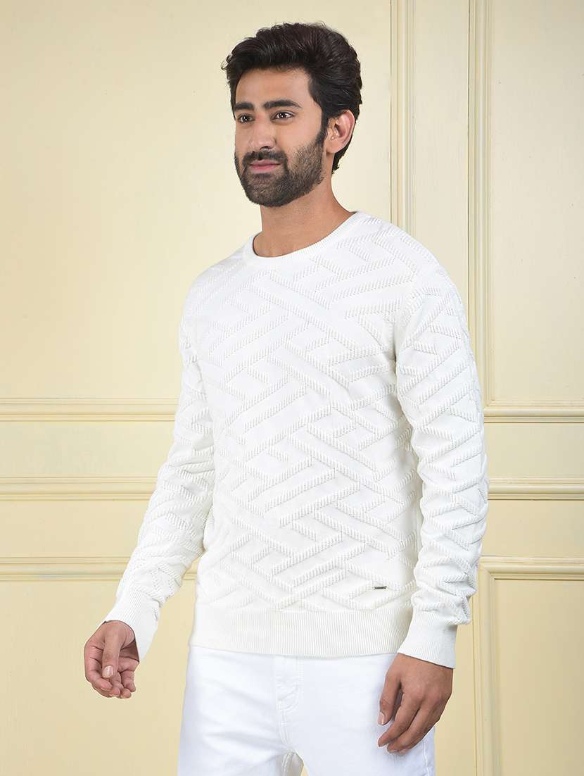men self designed long sleeve pullover - 22102092 -  Standard Image - 3