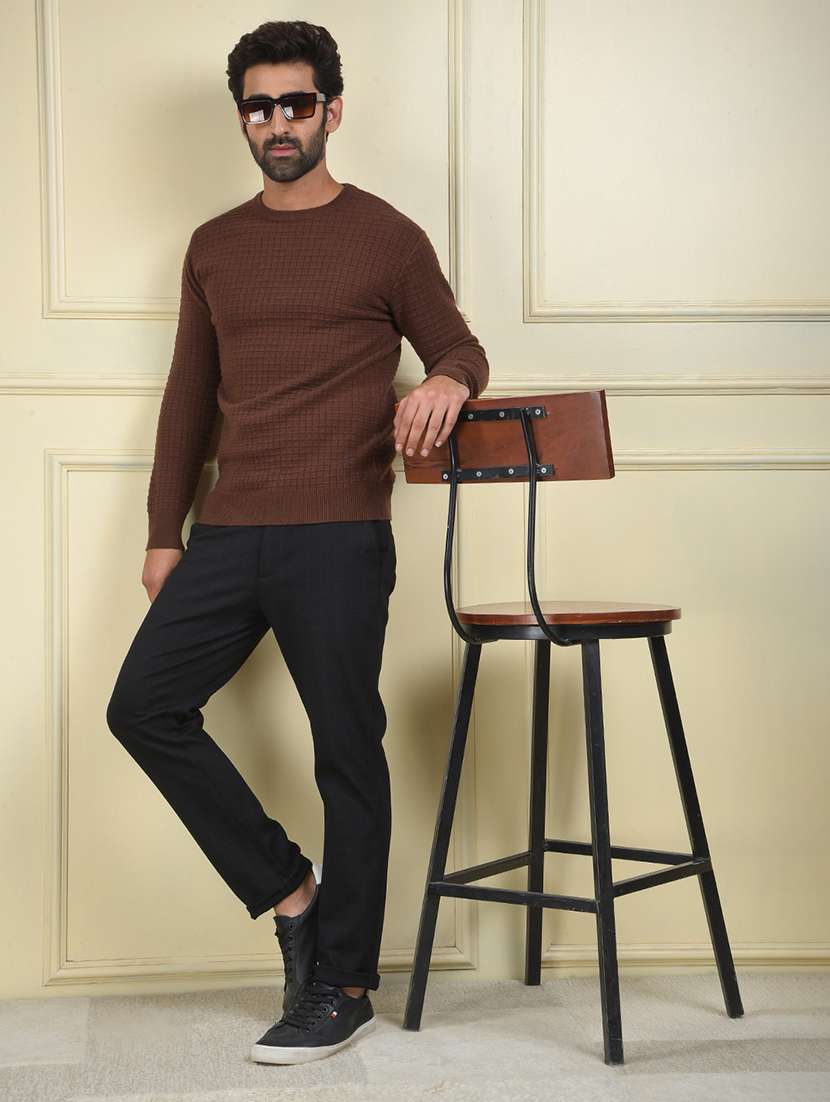 men self designed long sleeve pullover - 22102102 -  Standard Image - 3