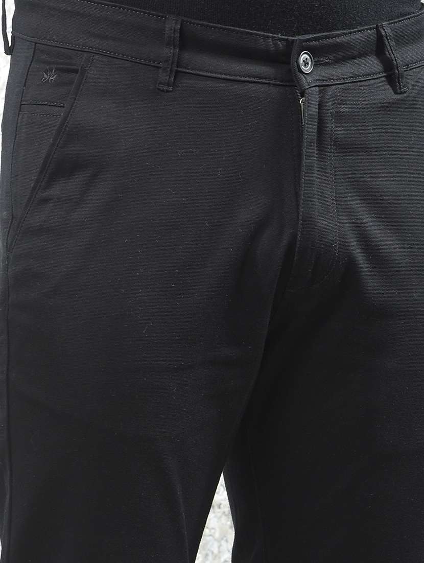 men solid mid rise flat front chinos trouser - 22102116 -  Standard Image - 5