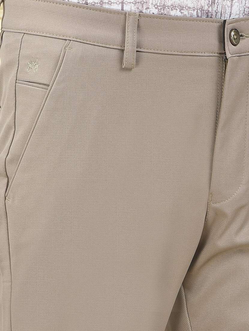 men solid mid rise flat front chinos trouser - 22102117 -  Standard Image - 5