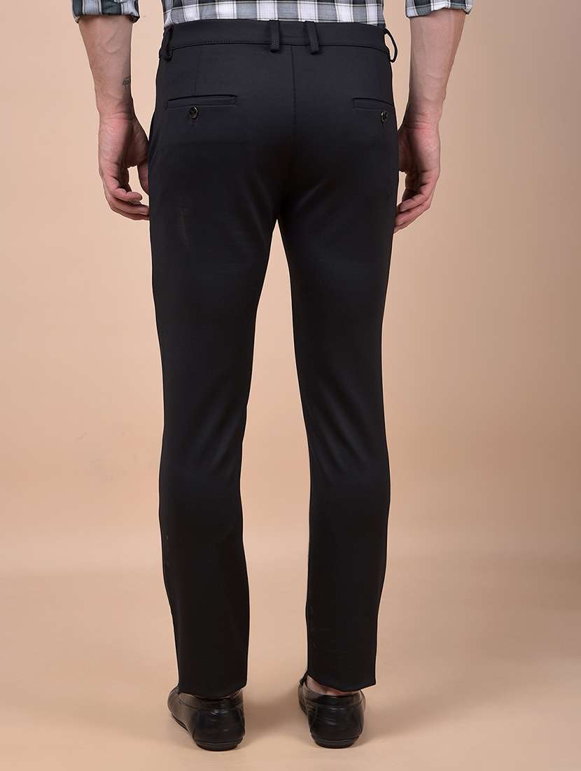 men solid mid rise flat front chinos trouser - 22102121 -  Standard Image - 3