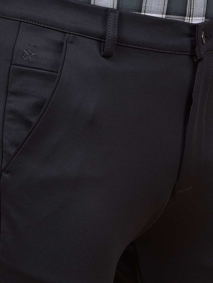men solid mid rise flat front chinos trouser - 22102121 -  Standard Image - 5