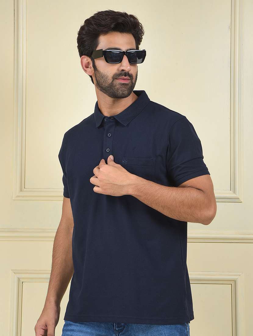 men solid short sleeve regular fit polo t-shirt