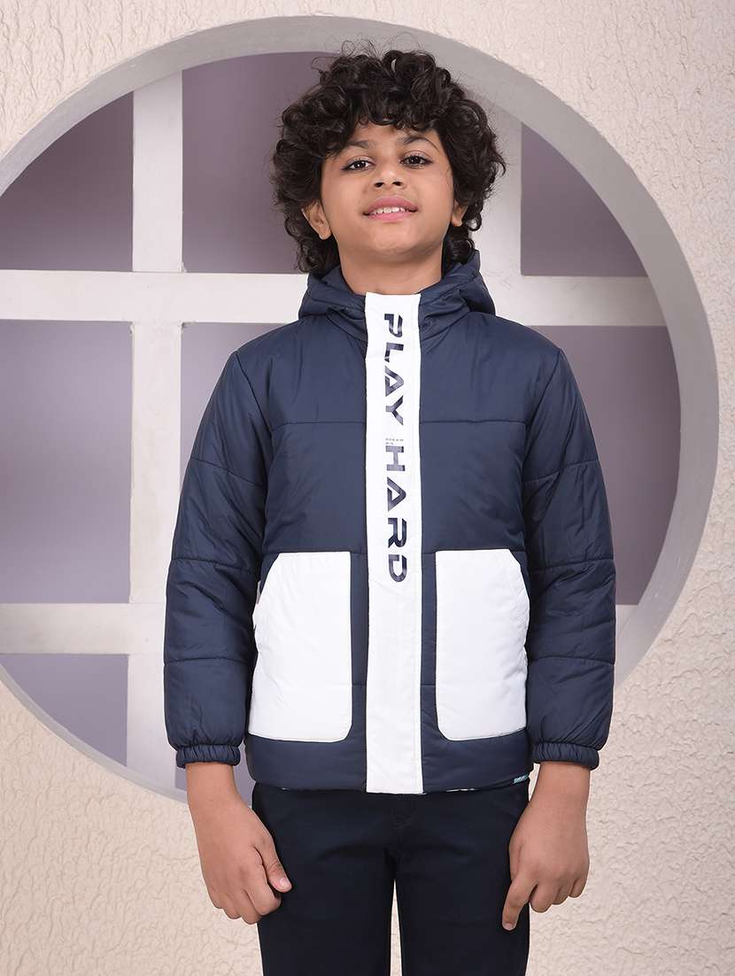 boys long sleeve quilted hooded jacket