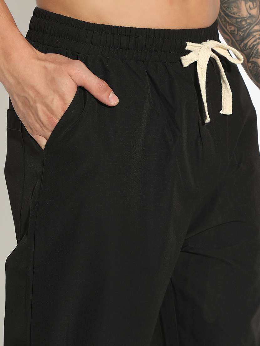 men solid low rise flat front casual trouser - 22102174 -  Standard Image - 5