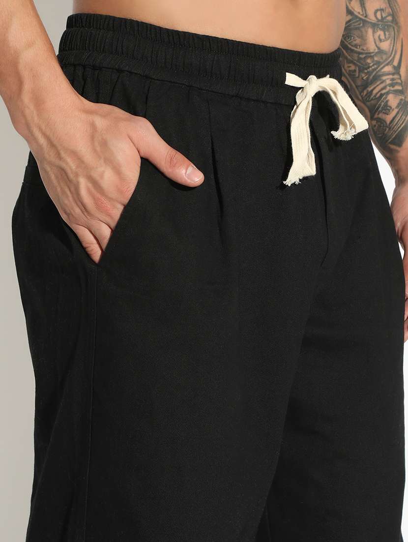 men solid low rise full length casual trouser - 22102176 -  Standard Image - 5