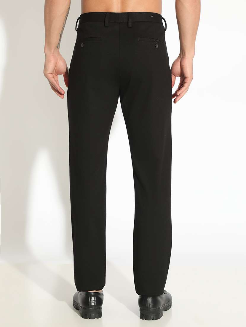 men solid low rise full length casual trouser - 22102178 -  Standard Image - 3